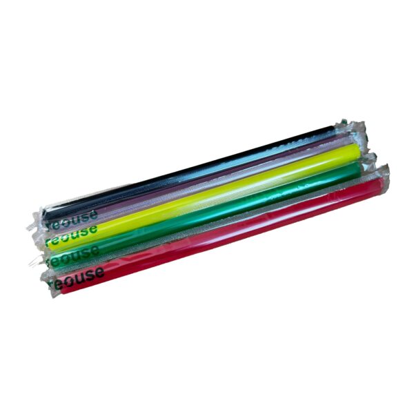 WIEDERVERWENDBARE 12 mm dicke Strohhalme für Bubble Tea, farbig, 2000 Stück.